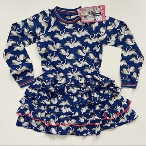 Mim-pi Girls Mim Pi Galaxy Blue Swan Dress 134/9 Y
